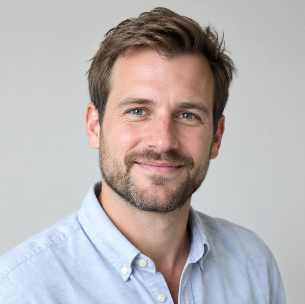 Portrait of a bearded man in a casual shirt
